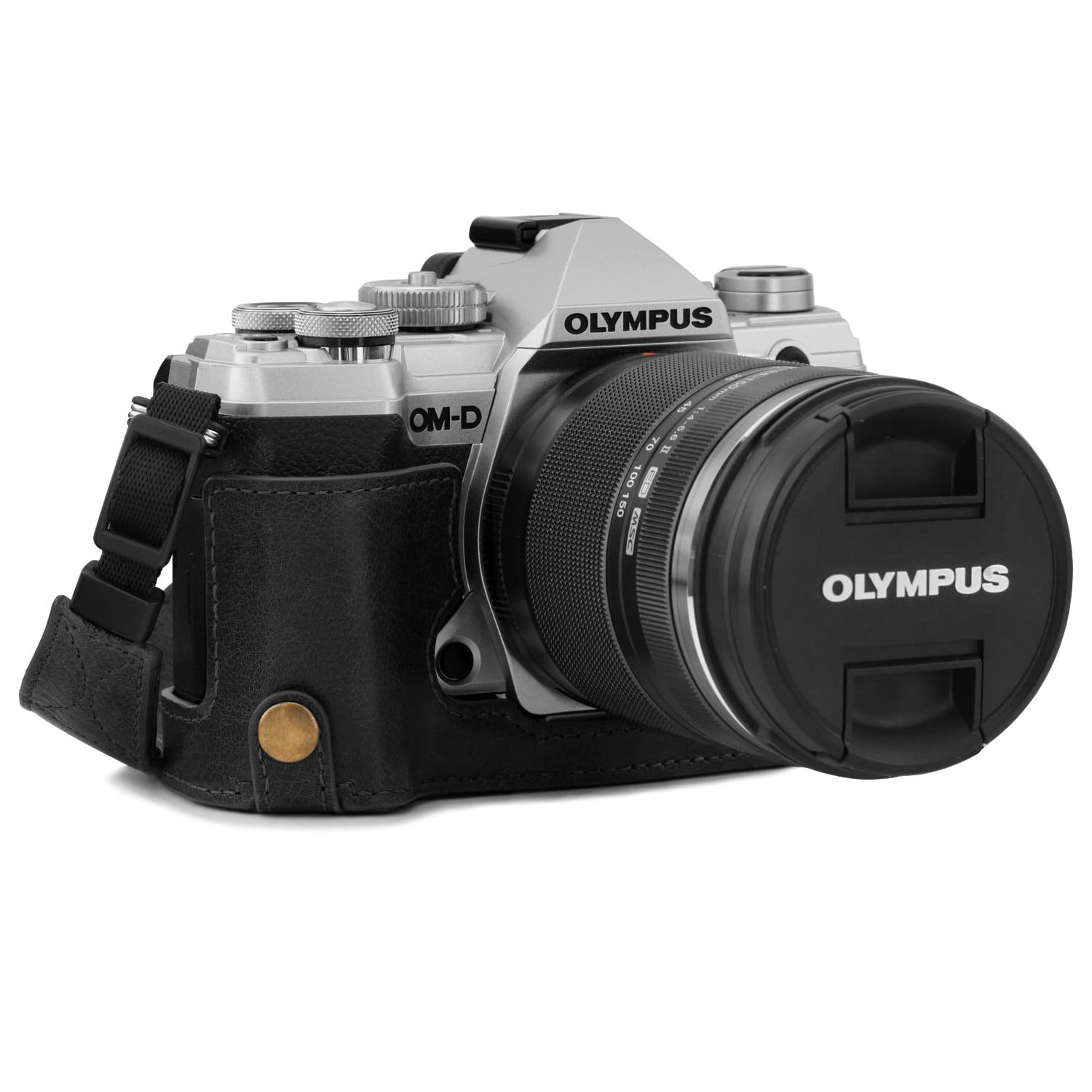 MegaGear Olympus OM-D E-M5 Mark III Ever Ready Genuine Leather Camera Half  Case and Strap