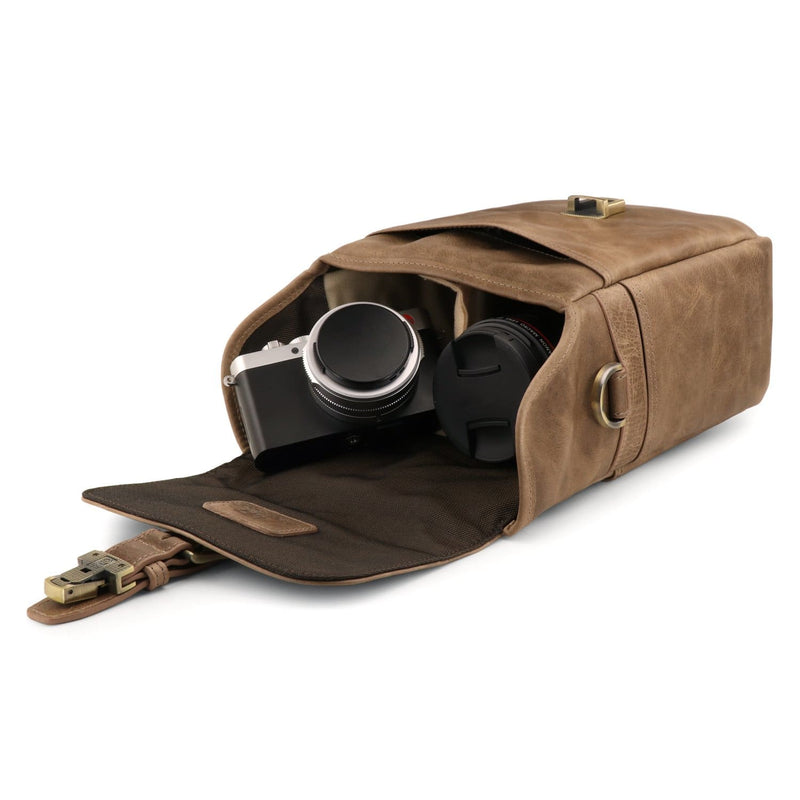 MegaGear Torres Mini MG1328 Genuine Leather Camera Messenger Bag for  Mirrorless, Instant and DSLR Cameras