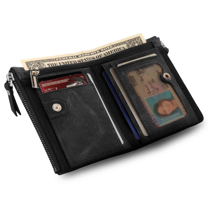 Otto Angelino Top Grain Leather Multipurpose Bifold Wallet, RFID 